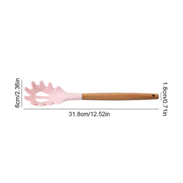 Silicone Spaghetti Spoon with Wooden Handle