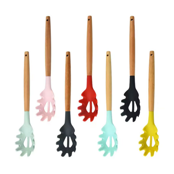 Silicone Spaghetti Spoon with Wooden Handle