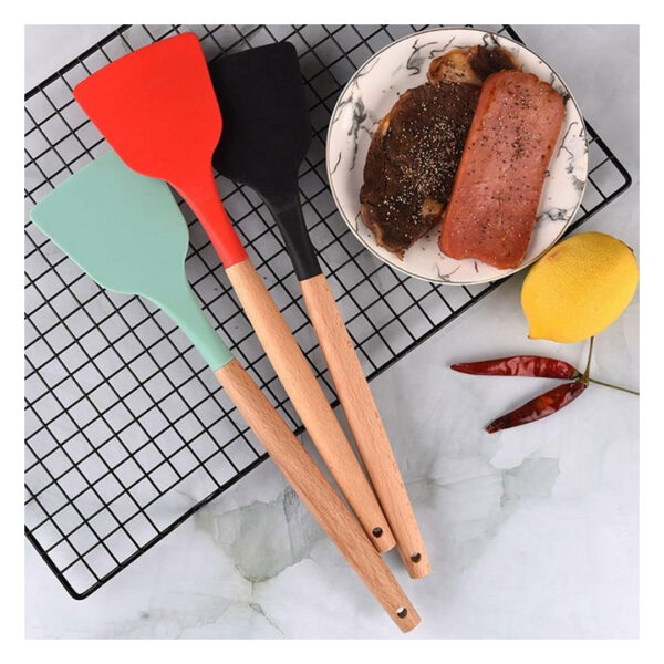 Silicone Turner with Wooden Handle