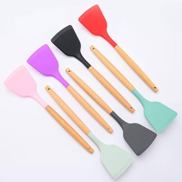 Silicone Turner with Wooden Handle