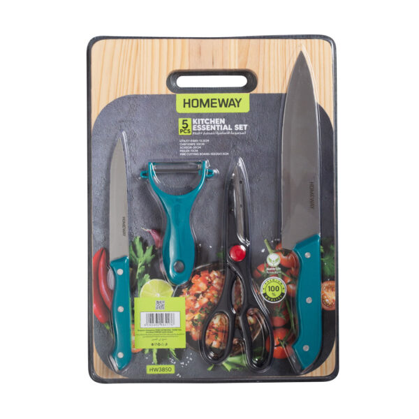 5pc Homeway Kitchen Essential Set With Cutting Board