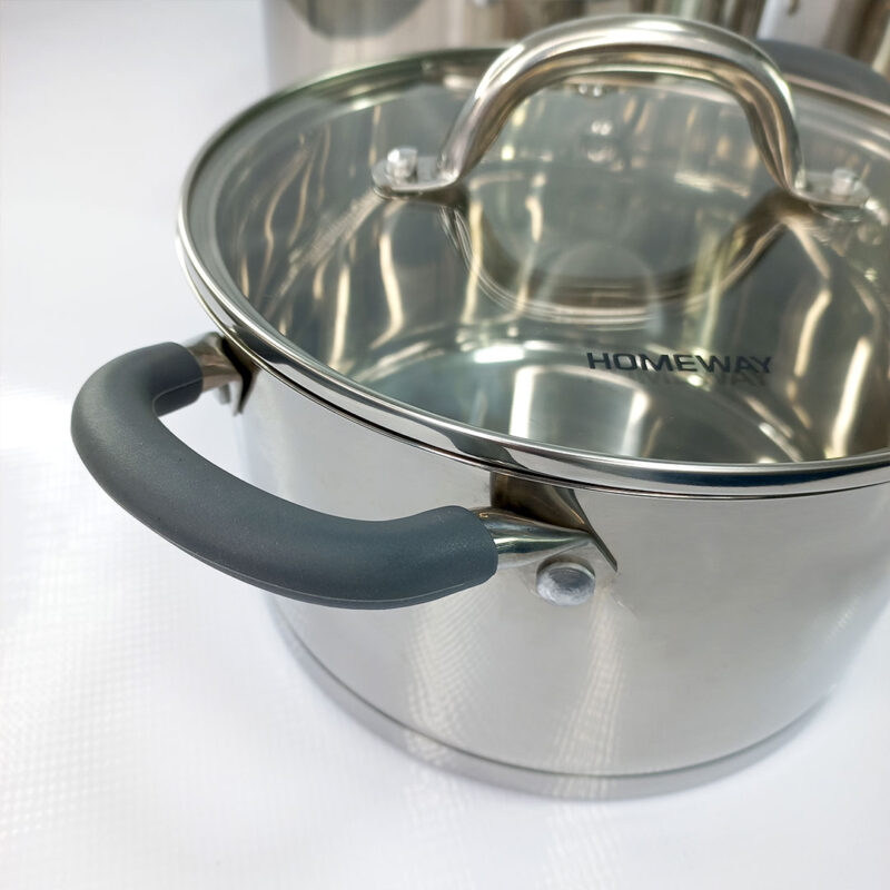 8pc Homeway Stainless Steel Cookware Set with Steamer
