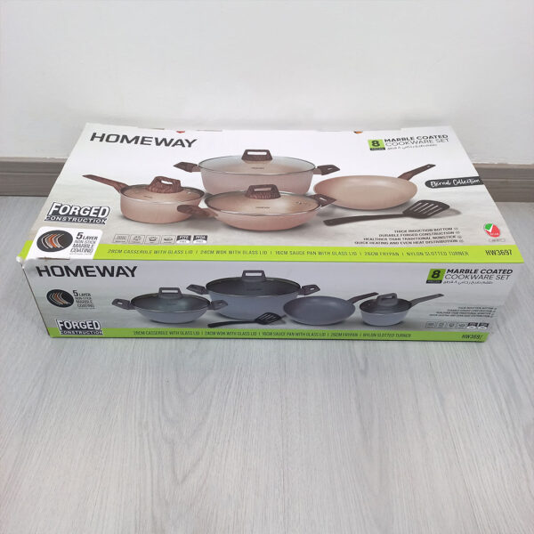 8pc Homeway Nonstick Marble Cookware Set