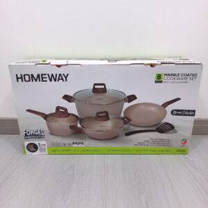 8pc Homeway Nonstick Marble Cookware Set