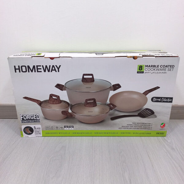 8pc Homeway Nonstick Marble Cookware Set