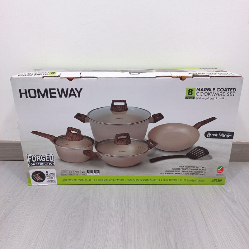 8pc Homeway Nonstick Marble Cookware Set