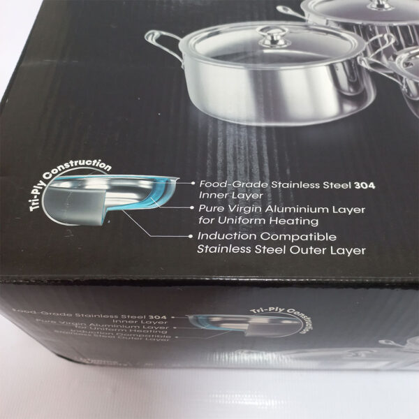 Impex 8pc Tri-Ply Stainless Steel Pot Set - Premium Quality