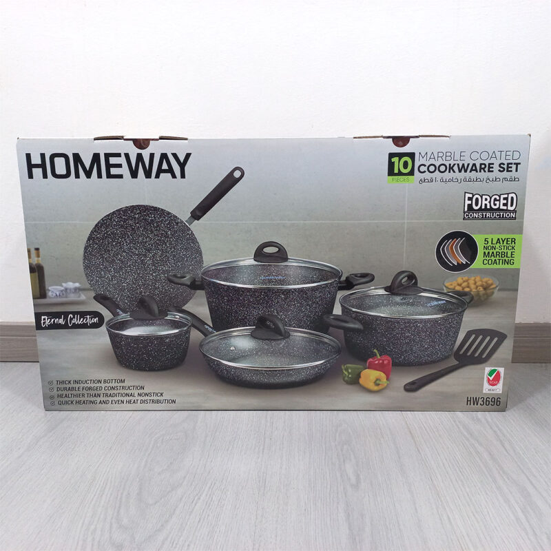 homeway-hw3696-cookware-set-5 10pc Homeway Marble Coated Cookware Set - HW3696