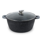 28, 32 & 36cm Homeway Marble Nonstick Cooking Pots with Lid
