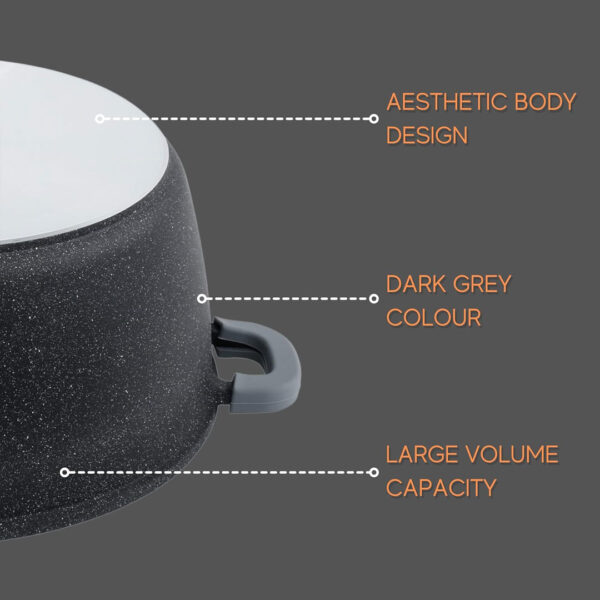 28, 32 & 36cm Homeway Marble Nonstick Cooking Pots with Lid