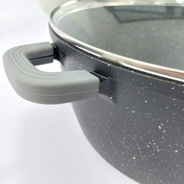 28, 32 & 36cm Homeway Marble Nonstick Cooking Pots with Lid
