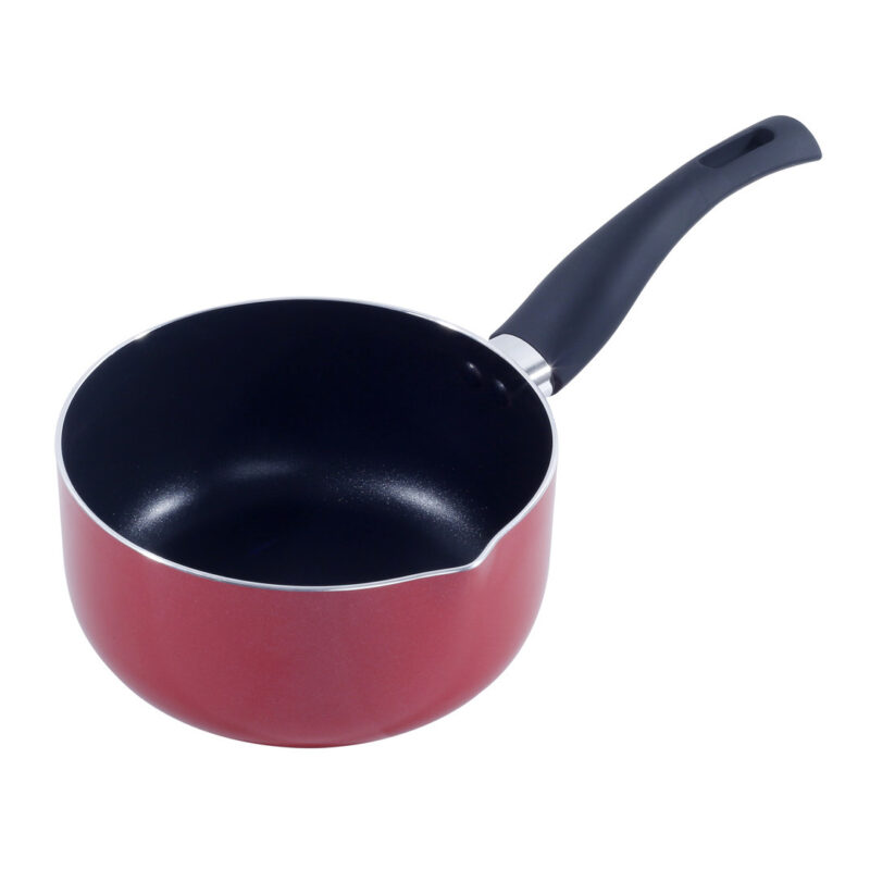 homeway-red-saucepans-2 16 & 18cm Homeway Nonstick Sauce Pan with Pour Spout