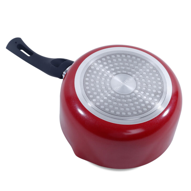 homeway-red-saucepans-4 16 & 18cm Homeway Nonstick Sauce Pan with Pour Spout