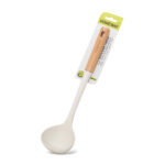 Homeway Silicone Soup Ladle with Wooden Handle