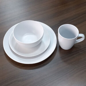 16pc Matte White Ceramic Dinner Set