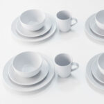 16pc Matte White Ceramic Dinner Set