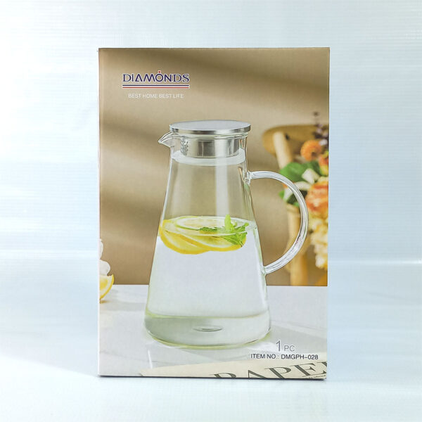 1.8L Borosilicate Glass Jug with S/Steel Lid