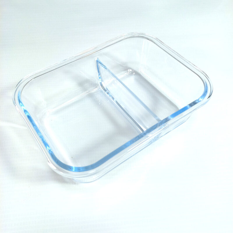 1000ml 2 Grid Glass Lunch Box