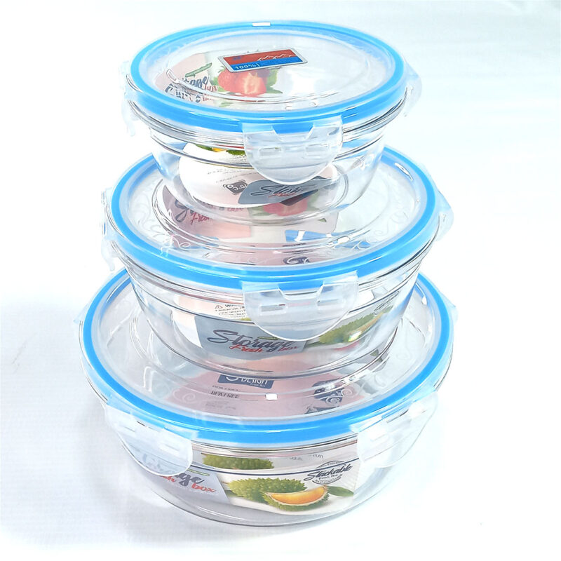 3pc Round Airtight Food Storage Containers Set