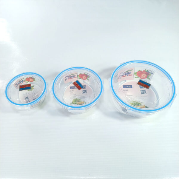 3pc Round Airtight Food Storage Containers Set