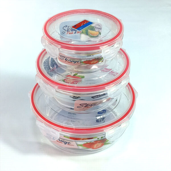 3pc Round Airtight Food Storage Containers Set
