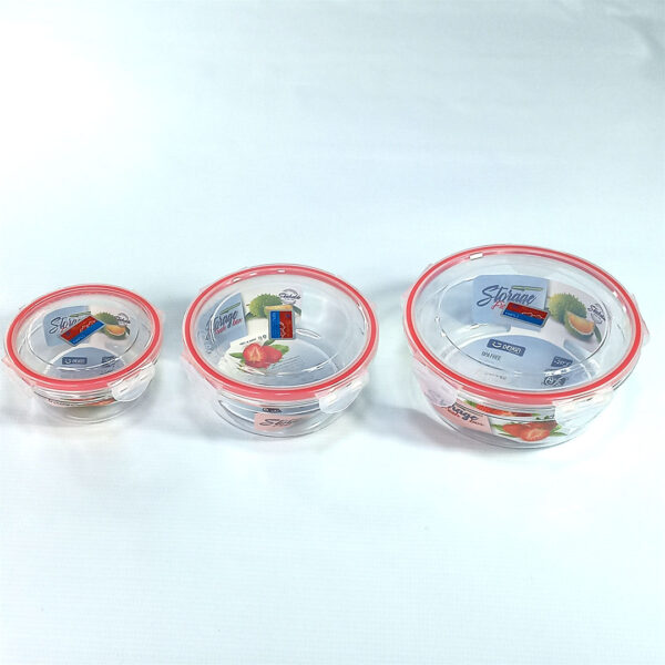 3pc Round Airtight Food Storage Containers Set