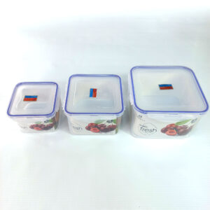 3pc Square Airtight Food Storage Containers Set