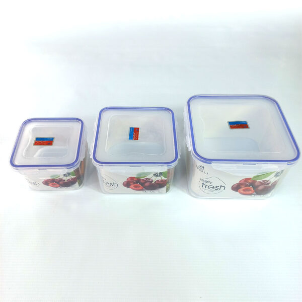 3pc Square Airtight Food Storage Containers Set