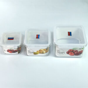 3pc Square Airtight Food Storage Containers Set