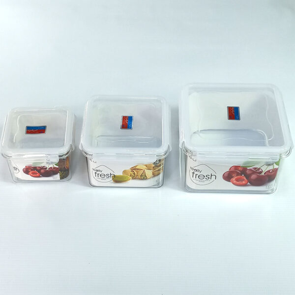 3pc Square Airtight Food Storage Containers Set