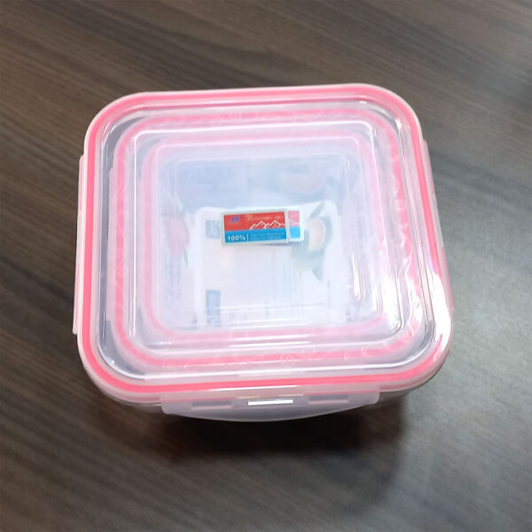 3pc Square Airtight Food Storage Containers Set