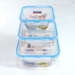 3pc Square Airtight Food Storage Containers Set