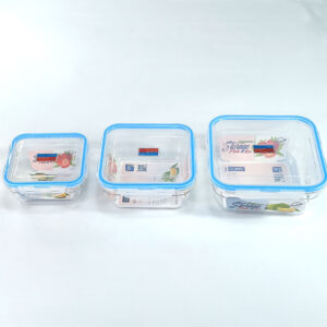 3pc Square Airtight Food Storage Containers Set