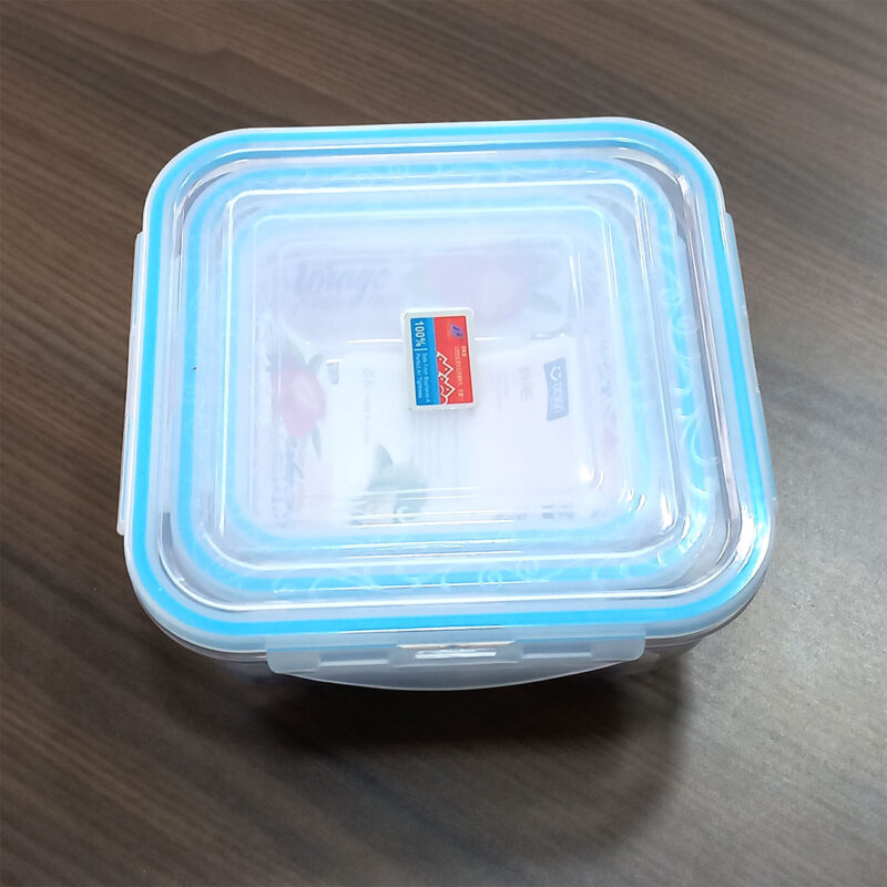 3pc Square Airtight Food Storage Containers Set