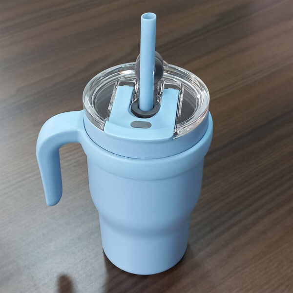 420ml S/Steel Insulated Tumbler with Handle & Straw