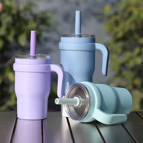 420ml S/Steel Insulated Tumbler with Handle & Straw