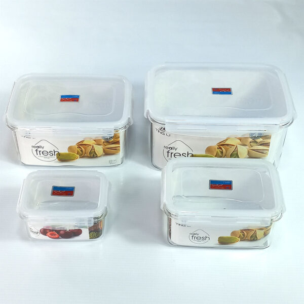 4pc Rectangular Airtight Food Storage Containers Set