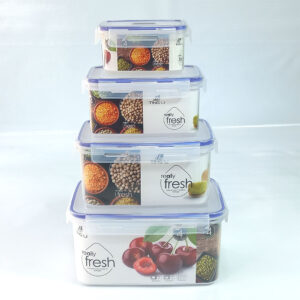 4pc Rectangular Airtight Food Storage Containers Set