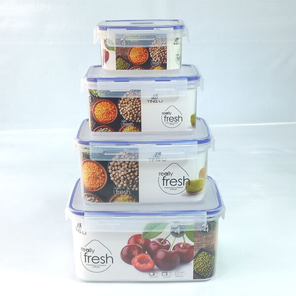 4pc Rectangular Airtight Food Storage Containers Set