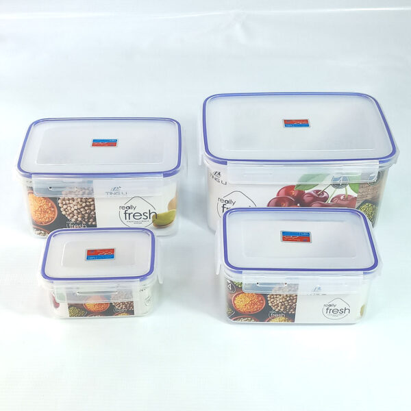 4pc Rectangular Airtight Food Storage Containers Set - Image 2