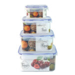 4pc Rectangular Airtight Food Storage Containers Set