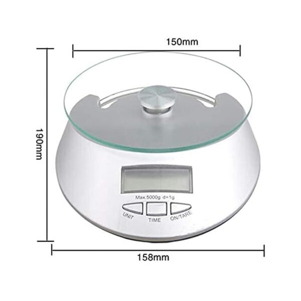 5kg Glass Top Digital Kitchen Scale