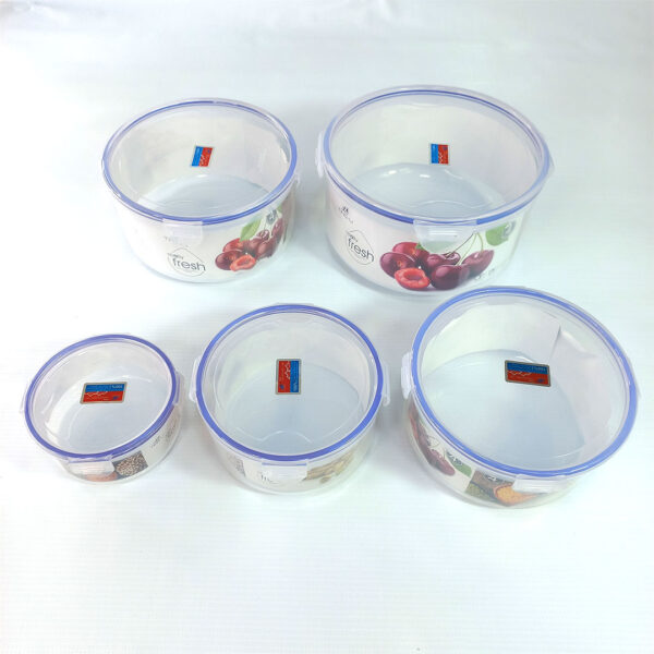 5pc Round Airtight Food Storage Containers Set