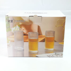 DM335-Glass-Set-325ml-1 6pc 325ml Ribbed Juice or Water Glass Set