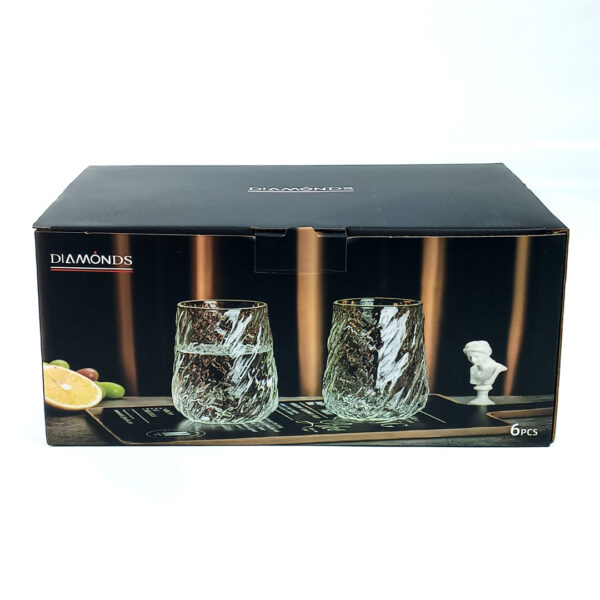 6pc 650ml Swirl Pattern Juice or Water Glass Set