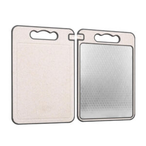 Double Sided S/Steel & Wheat Straw Chopping Board