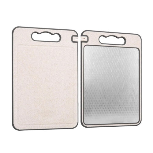 Double Sided S/Steel & Wheat Straw Chopping Board