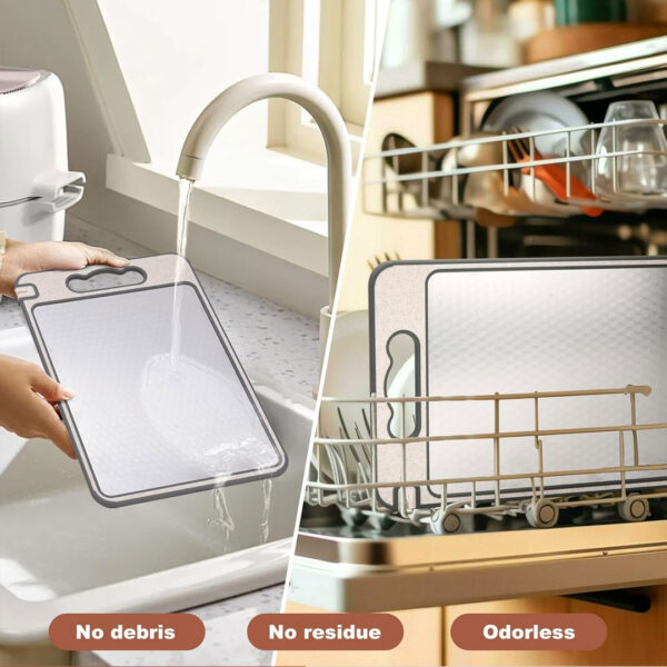 Double Sided S/Steel & Wheat Straw Chopping Board