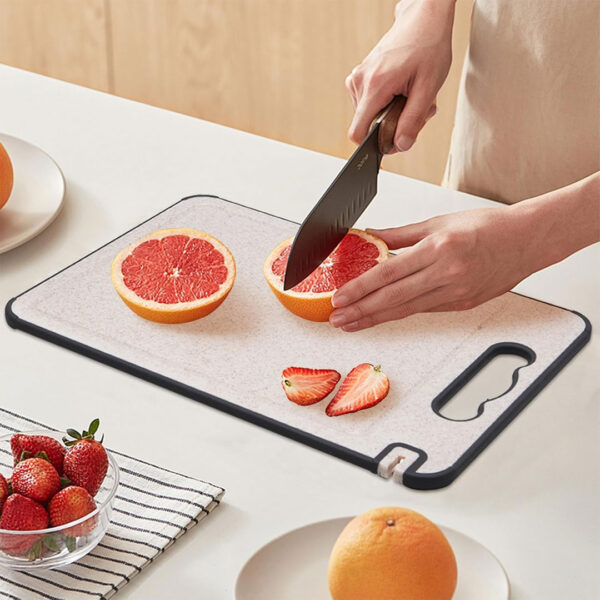 Double Sided S/Steel & Wheat Straw Chopping Board