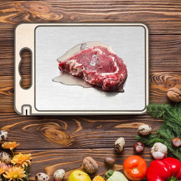 Double Sided S/Steel & Wheat Straw Chopping Board